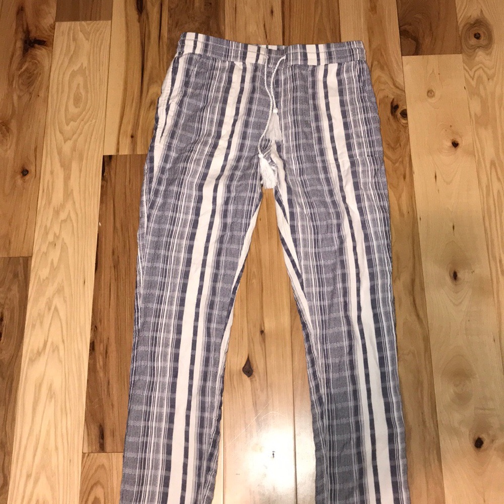 tommy bahamas blue:white striped straight leg pant